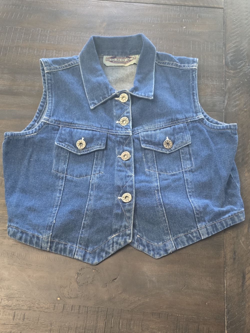 Girls Vintage Genuine Sonoma Jean Company Adjustable Denim Vest. Large. EUC